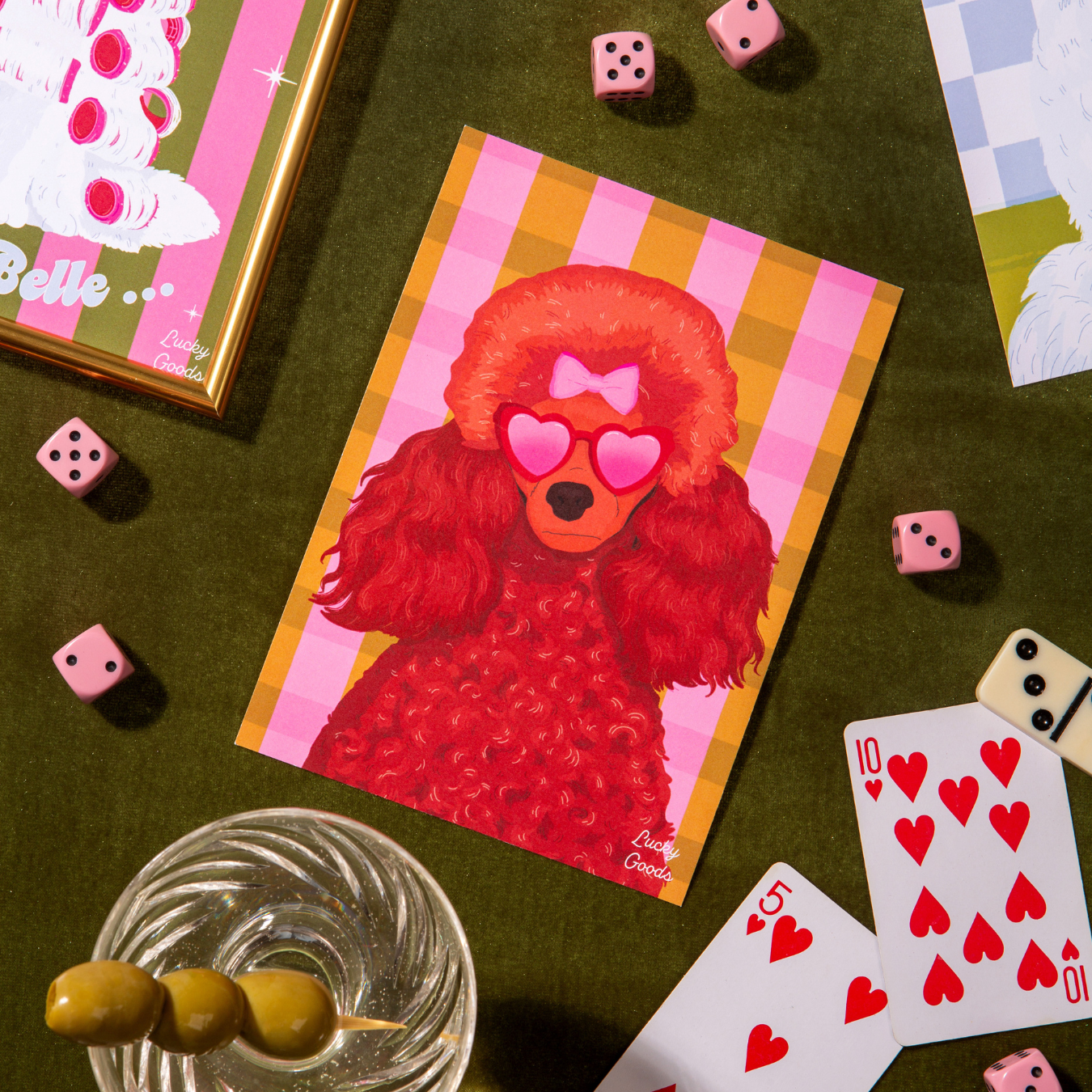 Lucky Goods Paper - Fancy Poodle with Sunglasses Portrait Print: 8" x 10"
