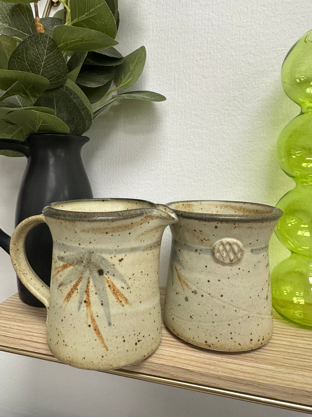 Pottery Cream and Sugar Set