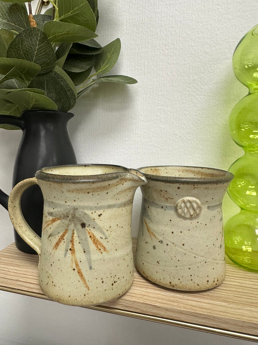 Pottery Cream and Sugar Set