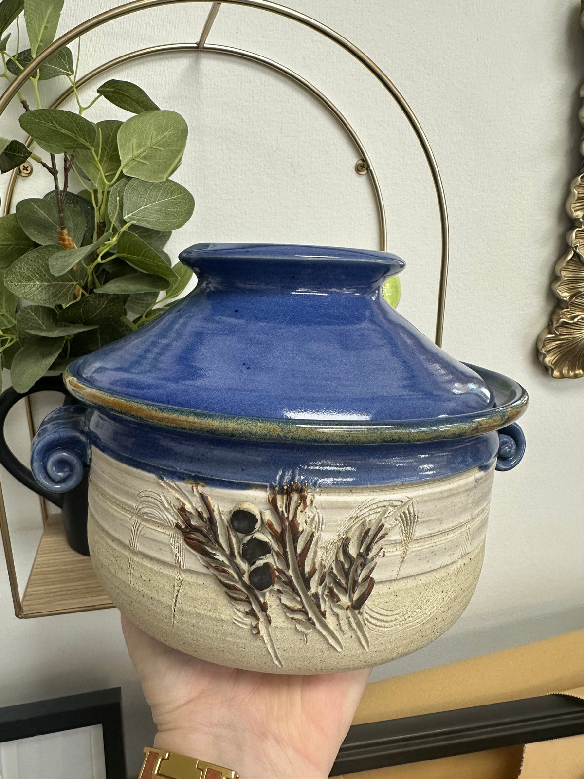 Pottery Wheat Serving Dish