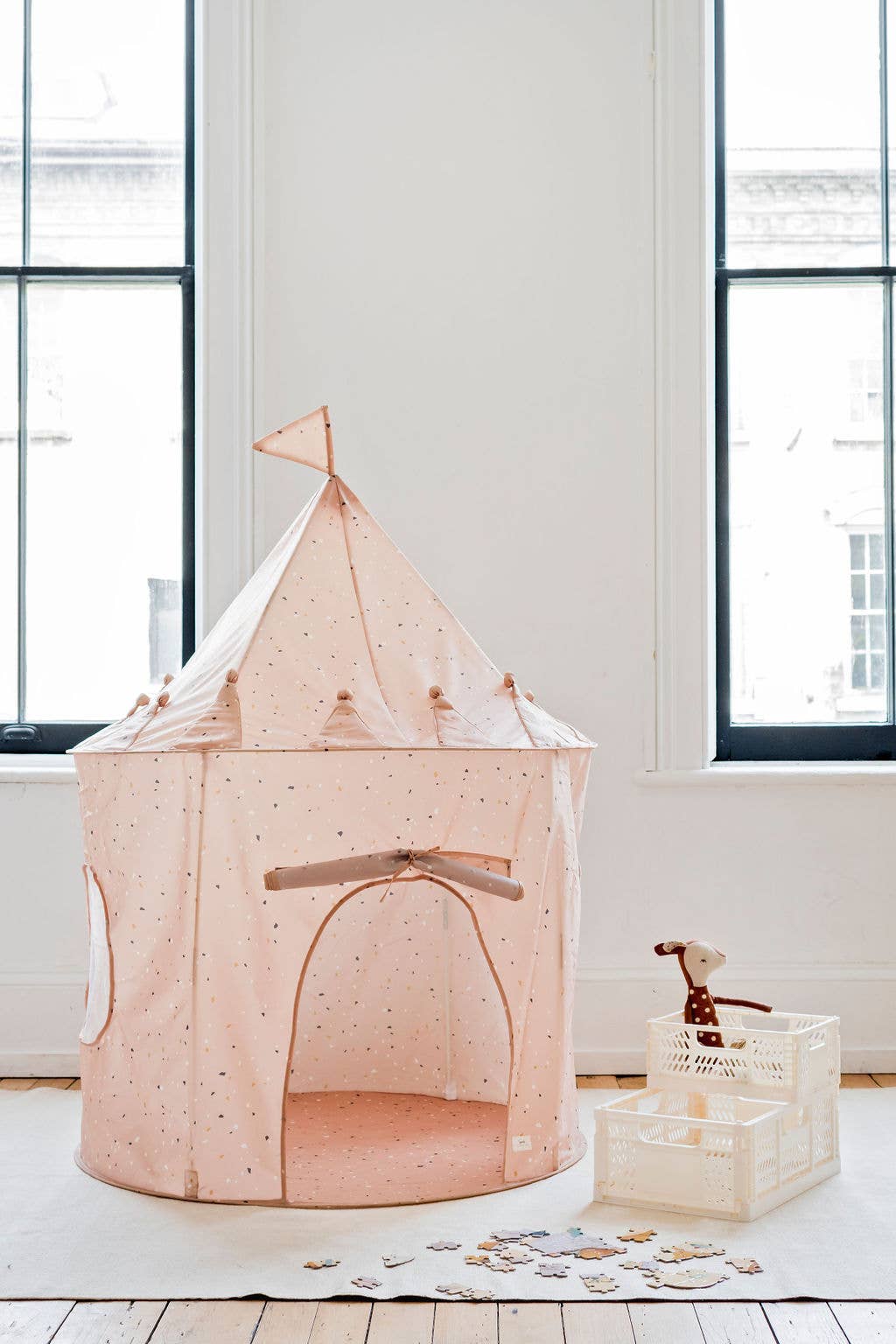 3 Sprouts - Recycled Fabric Play Tent Castle - Prints: Terrazzo Clay