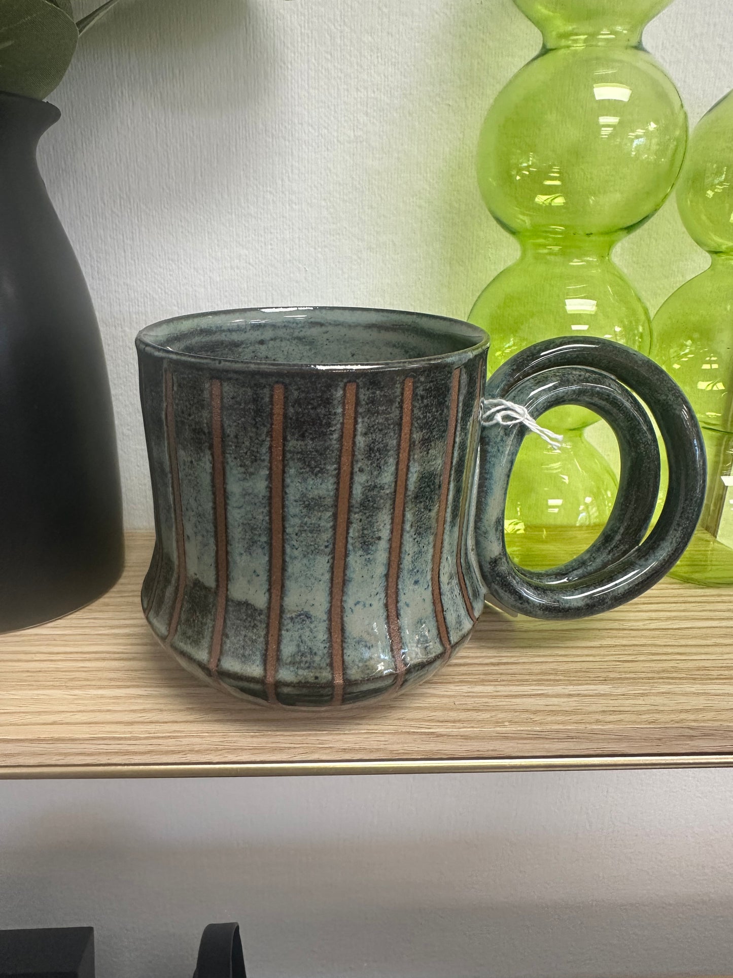 MERC Pottery Mug - Teal Groovy Rhythm 12oz
