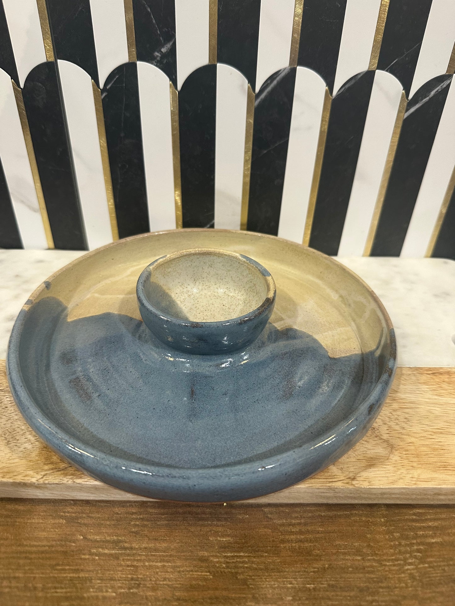 Pottery Chip and Dip Plate
