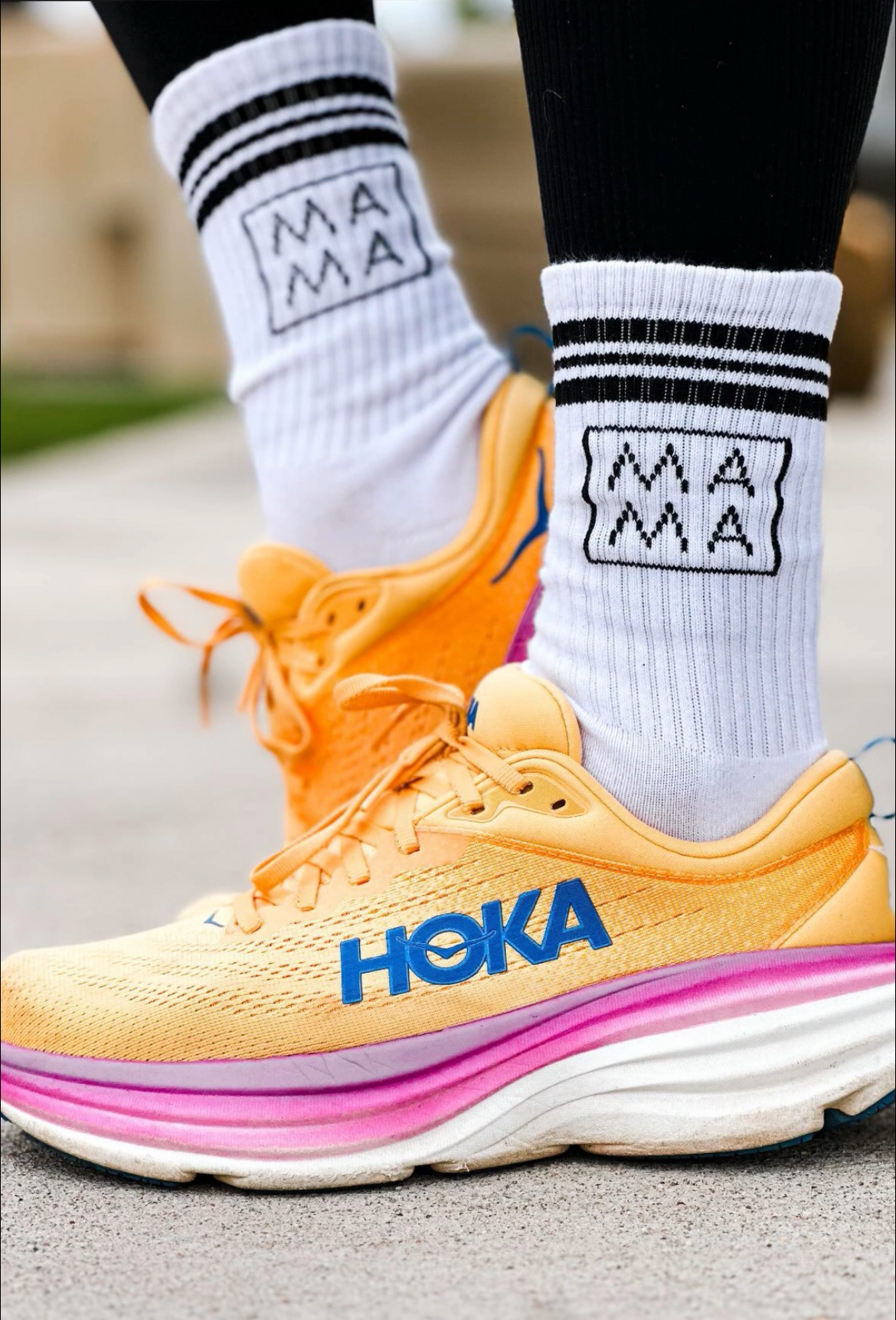 Ashco THE MAMA LABEL - Mama | Crew Socks: Navy