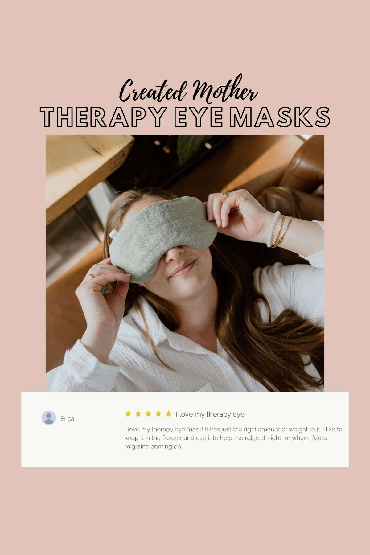 Created Mother - Hot/Cold Therapy Eye Masks: Dark Green / Wheat