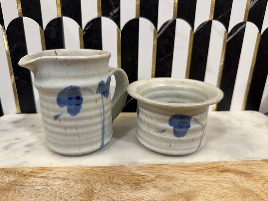 Pottery Cream and Sugar Set
