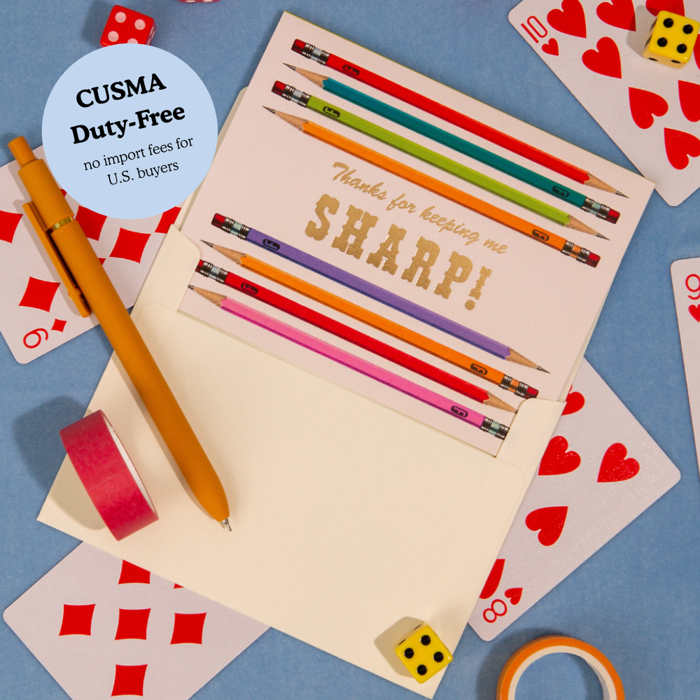 Lucky Goods Paper - Sharp Pencils – Foil Teacher Appreciation Card