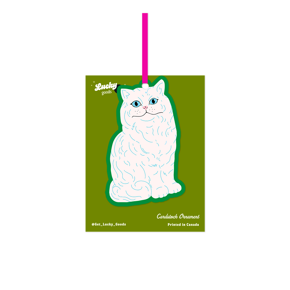 Lucky Goods Paper - Vintage Ceramic Cat Cardstock Ornament