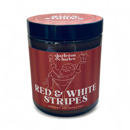 Charleston & Harlow Candle Co. - *HOLIDAY* Red & White Stripes Soy Wax