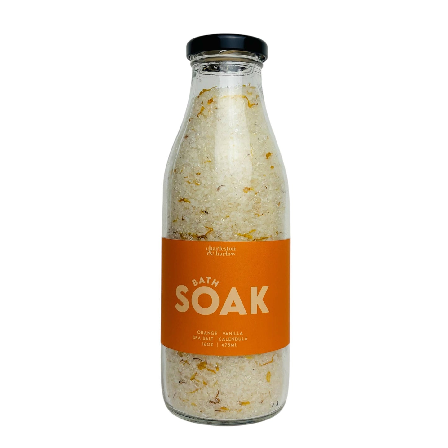 Charleston & Harlow Candle Co. - Bath Salt Soak - Sweet Orange & Vanilla : 8 oz