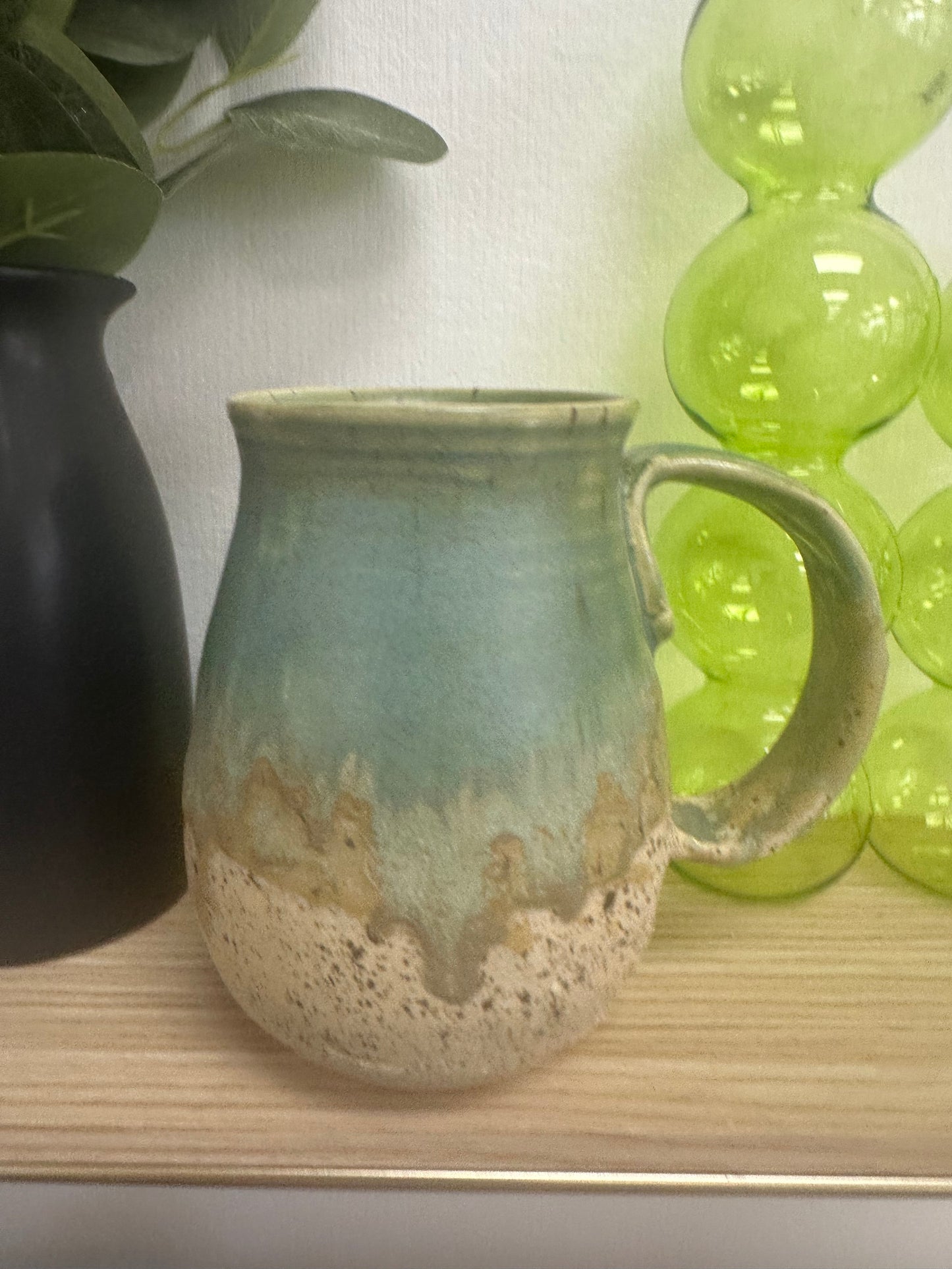 Fawn and Flora Drip Mug - Sage Green