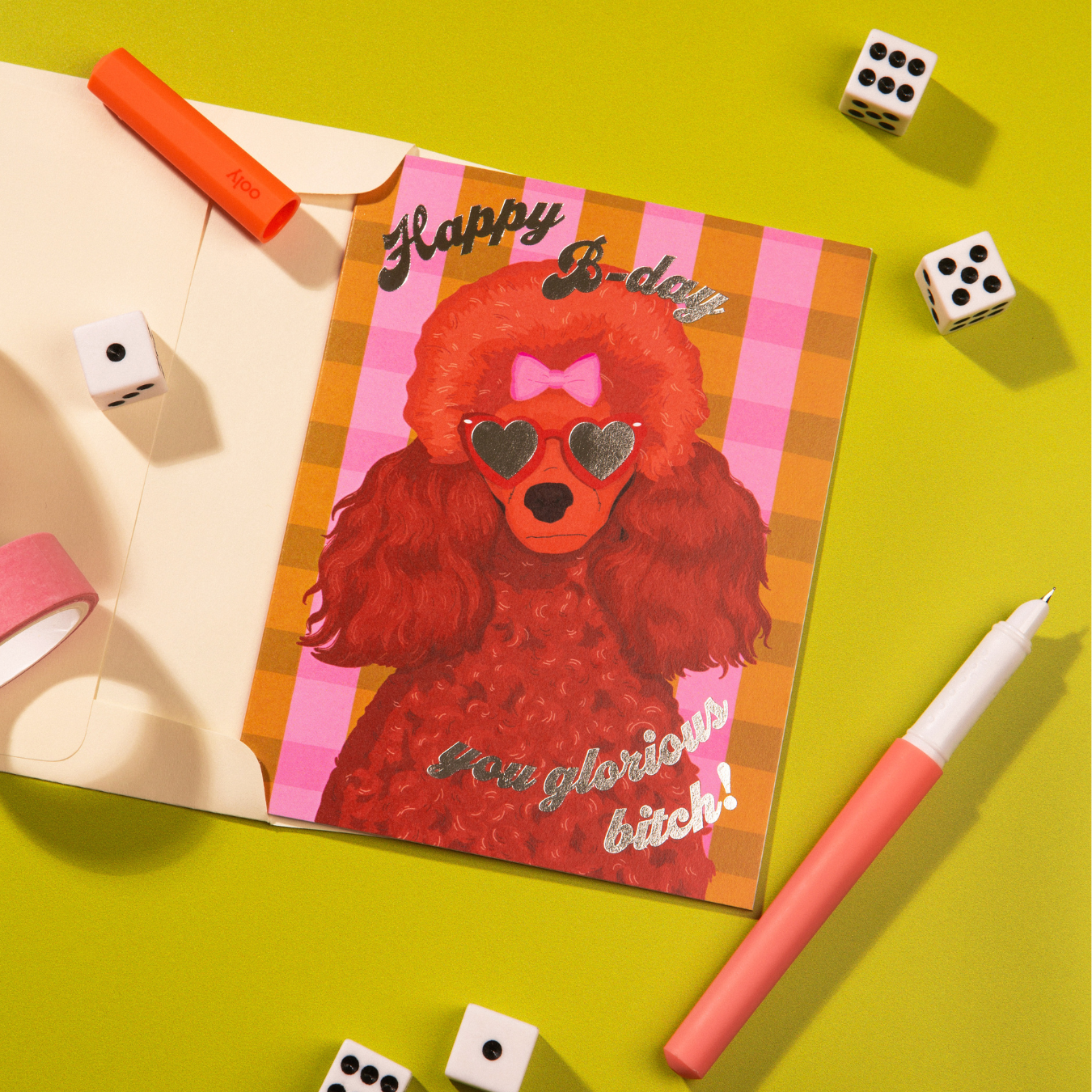 Lucky Goods Paper - Birthday Poodle – Foil Birthday ✿ Funny Greeting