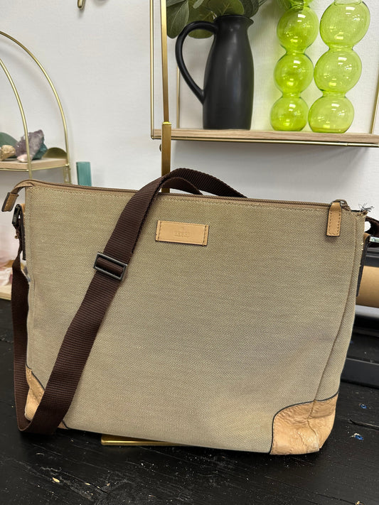 Gucci Canvas and Leather Crossbody Bag