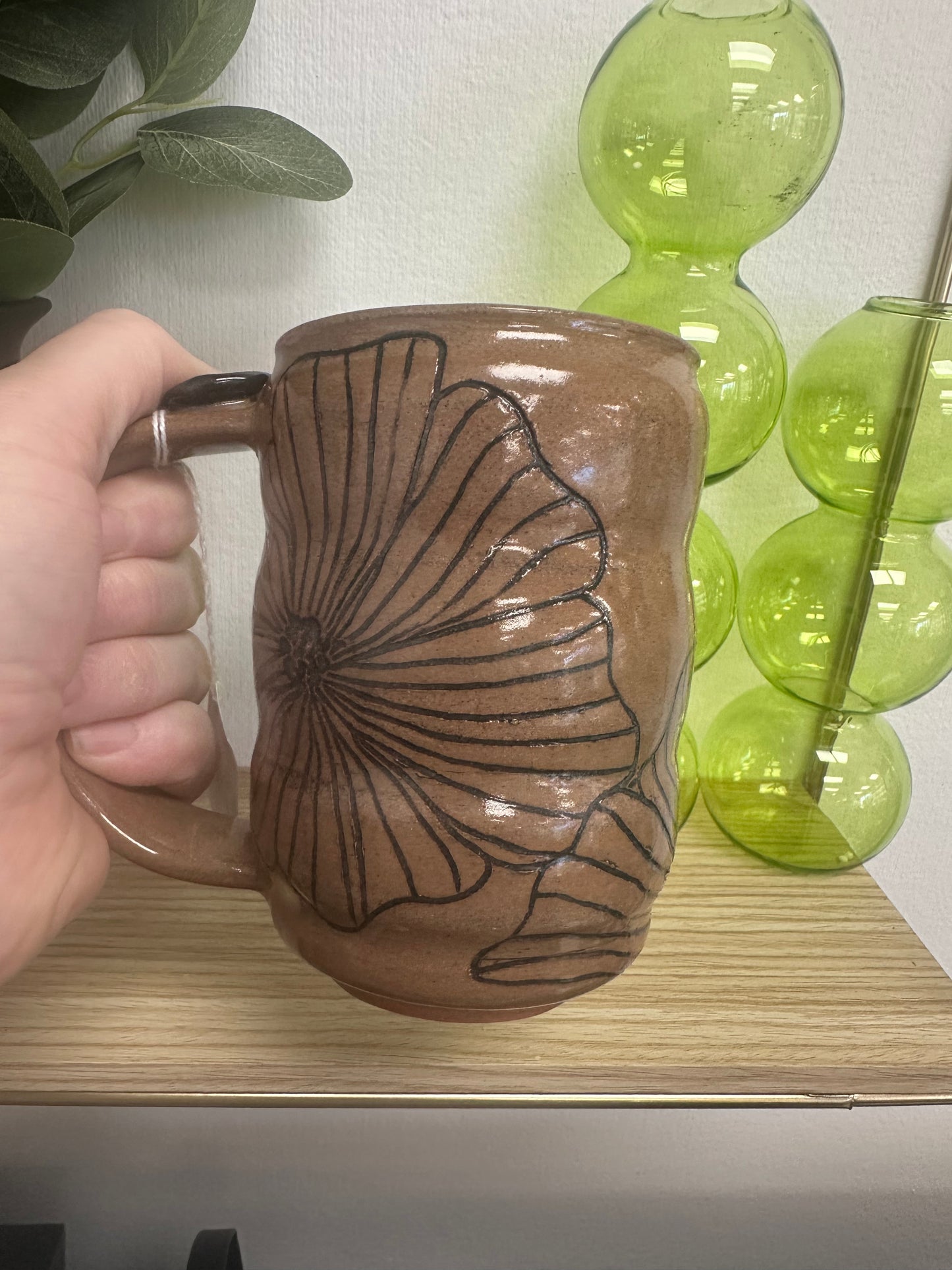 MERC Pottery Mug Groovy Black Bloom 12oz