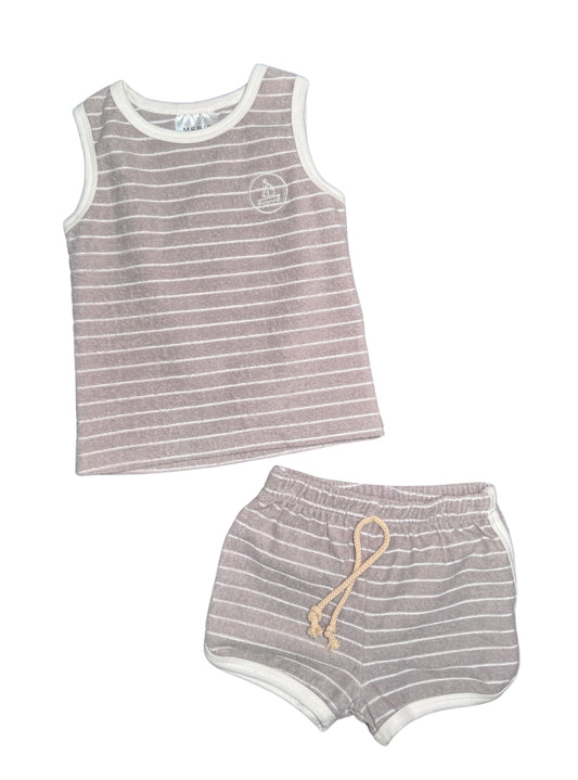 Mebie Baby Two Piece Terry Cloth Short Set - Size 3/6 Months