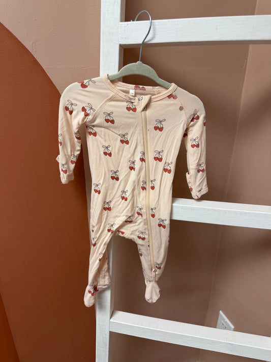 Quincy Mae Cherry Heart Sleeper - Size 0/3 Months