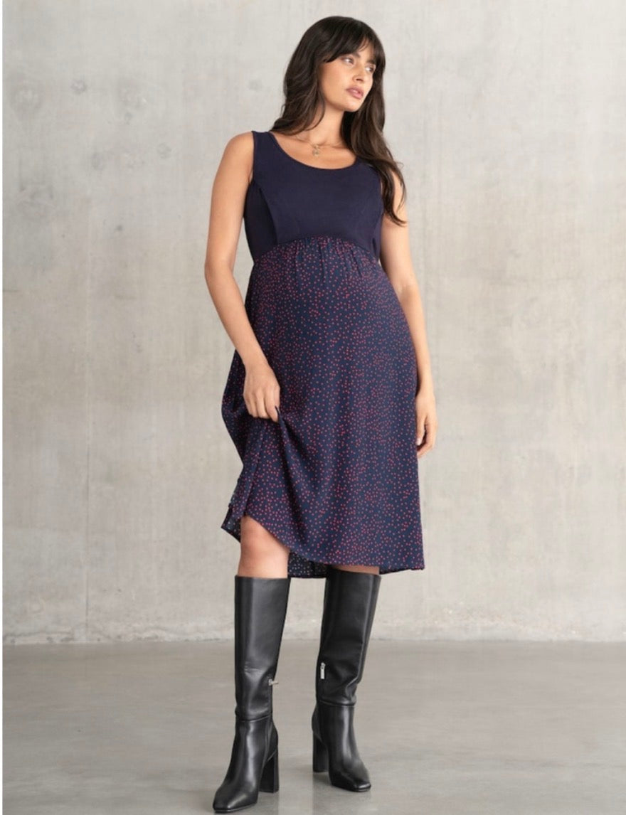 Seraphine Navy Knit Sweater Dress Nursing Maternity & Postpartum - Size 12