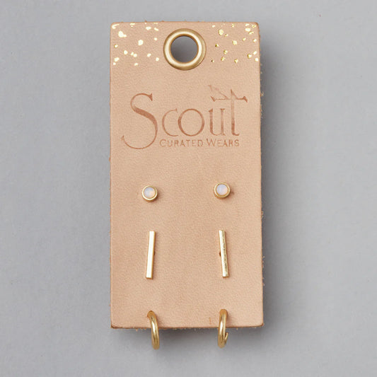 Scarlett Stud Trio - Gold + Opalite