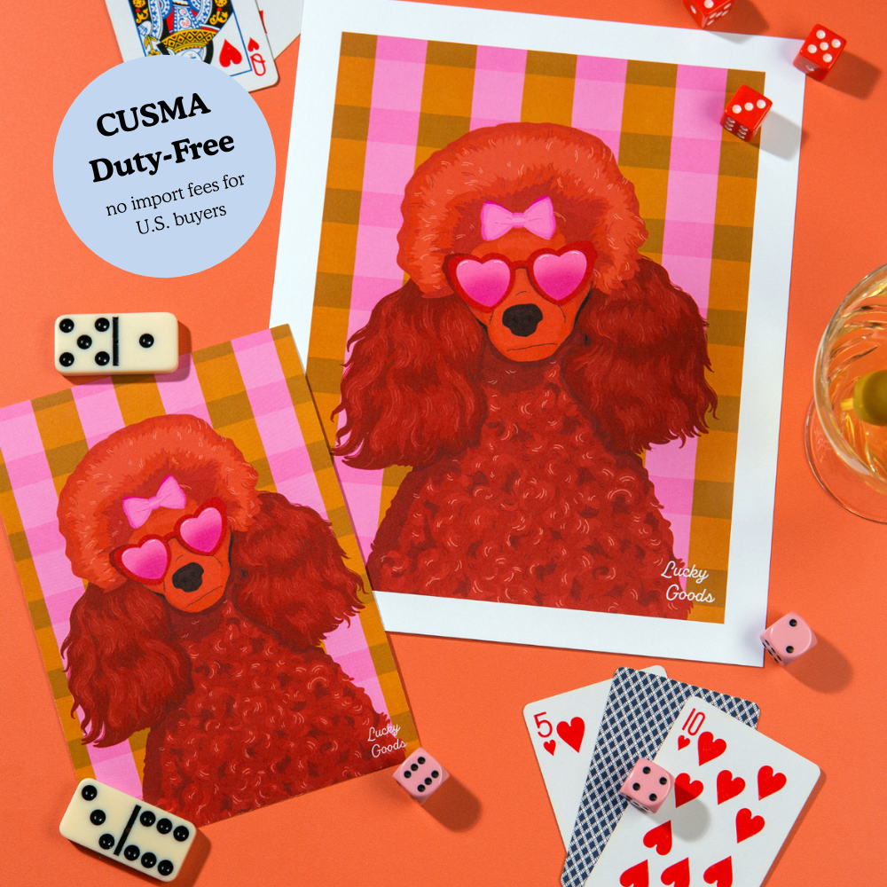 Lucky Goods Paper - Fancy Poodle with Sunglasses Portrait Print: 8" x 10"