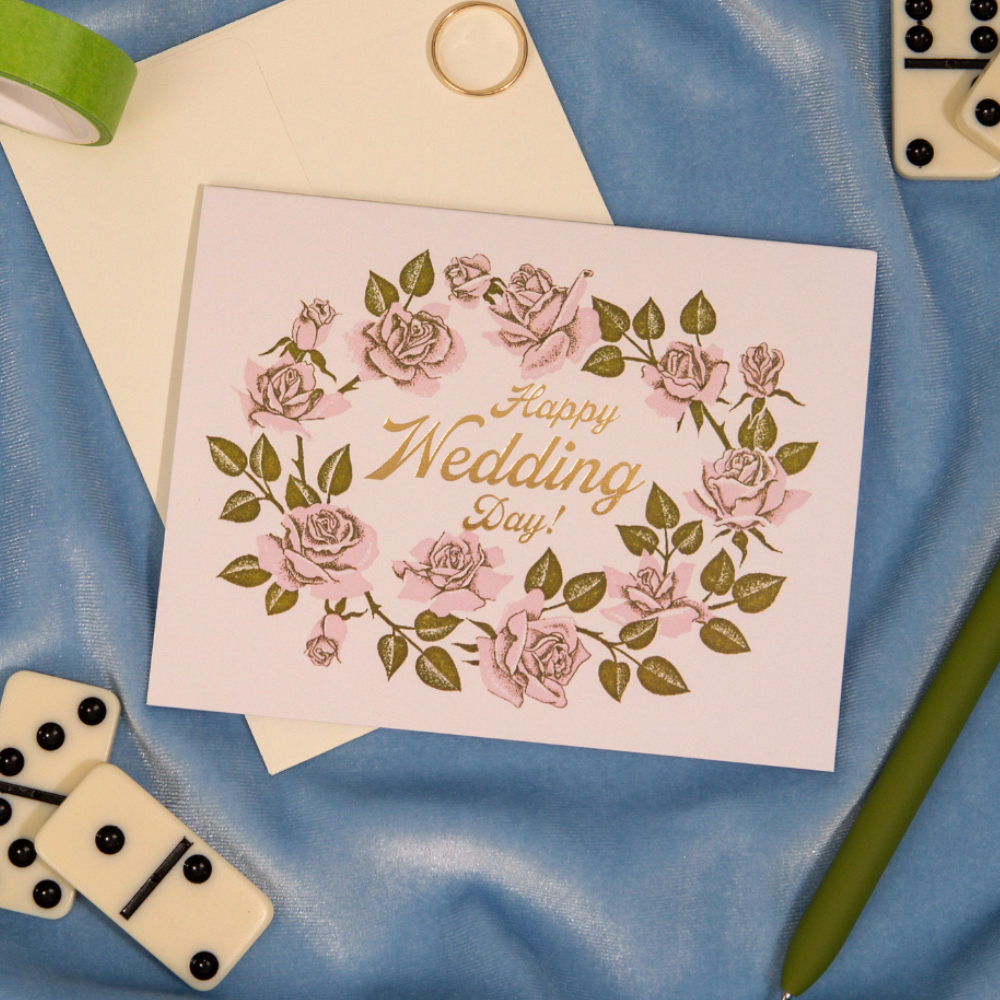 Lucky Goods Paper - Happy Wedding Day Florals – Foil Wedding Card