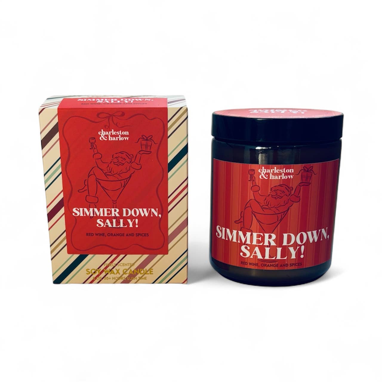 Charleston & Harlow Candle Co. - *HOLIDAY* Simmer Down, Sally! Soy Wax Boxed Candle