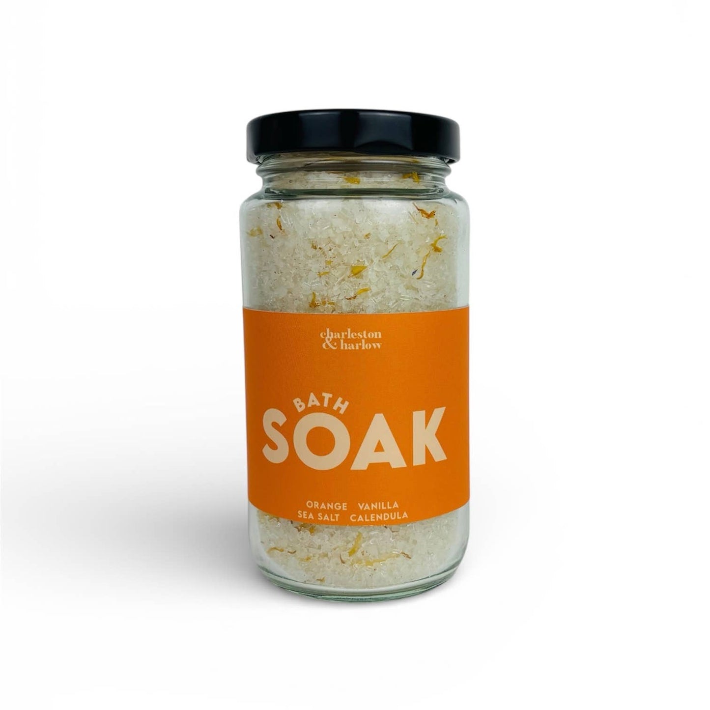 Charleston & Harlow Candle Co. - Bath Salt Soak - Sweet Orange & Vanilla : 8 oz