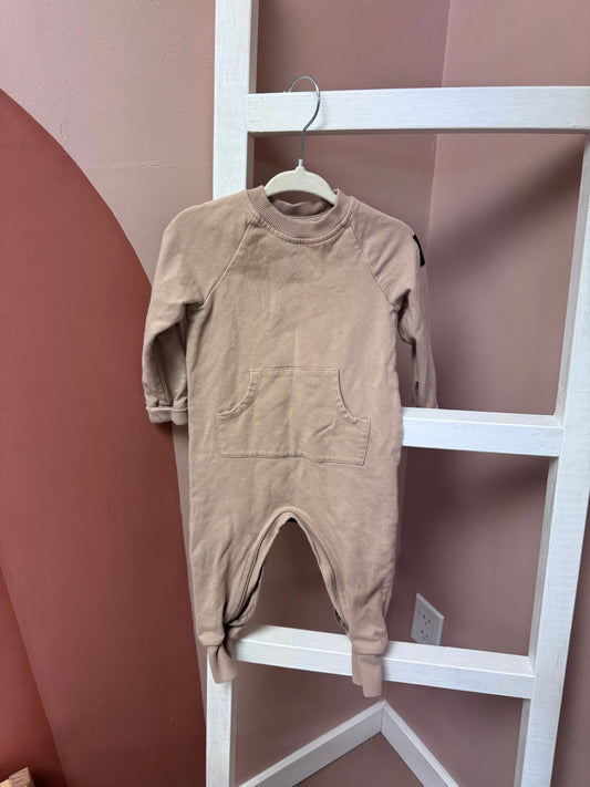 Rowe Beige Romper - Size 12/18 Months