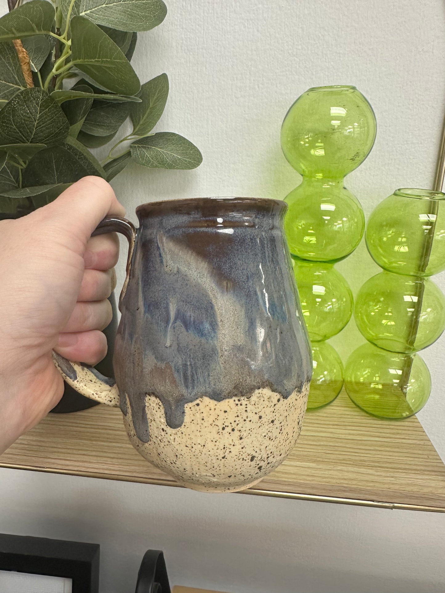 Fawn and Flora Mug - Navy and Grey Drip