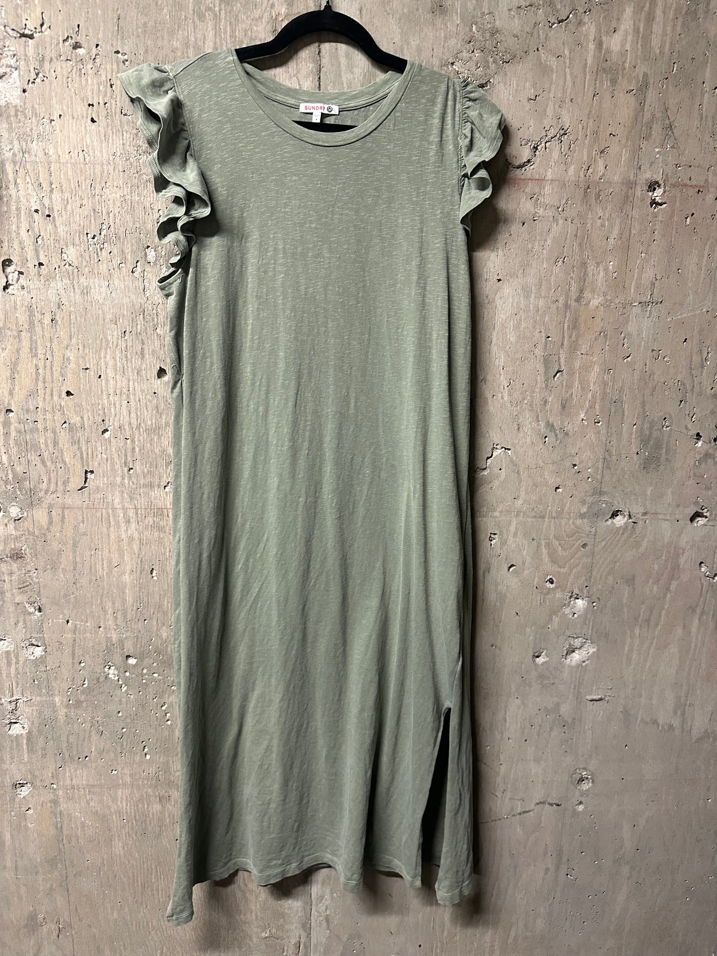 Anthropologie Sundry Ayana Flutter Cap Sleeve Midi Dress Sz Large