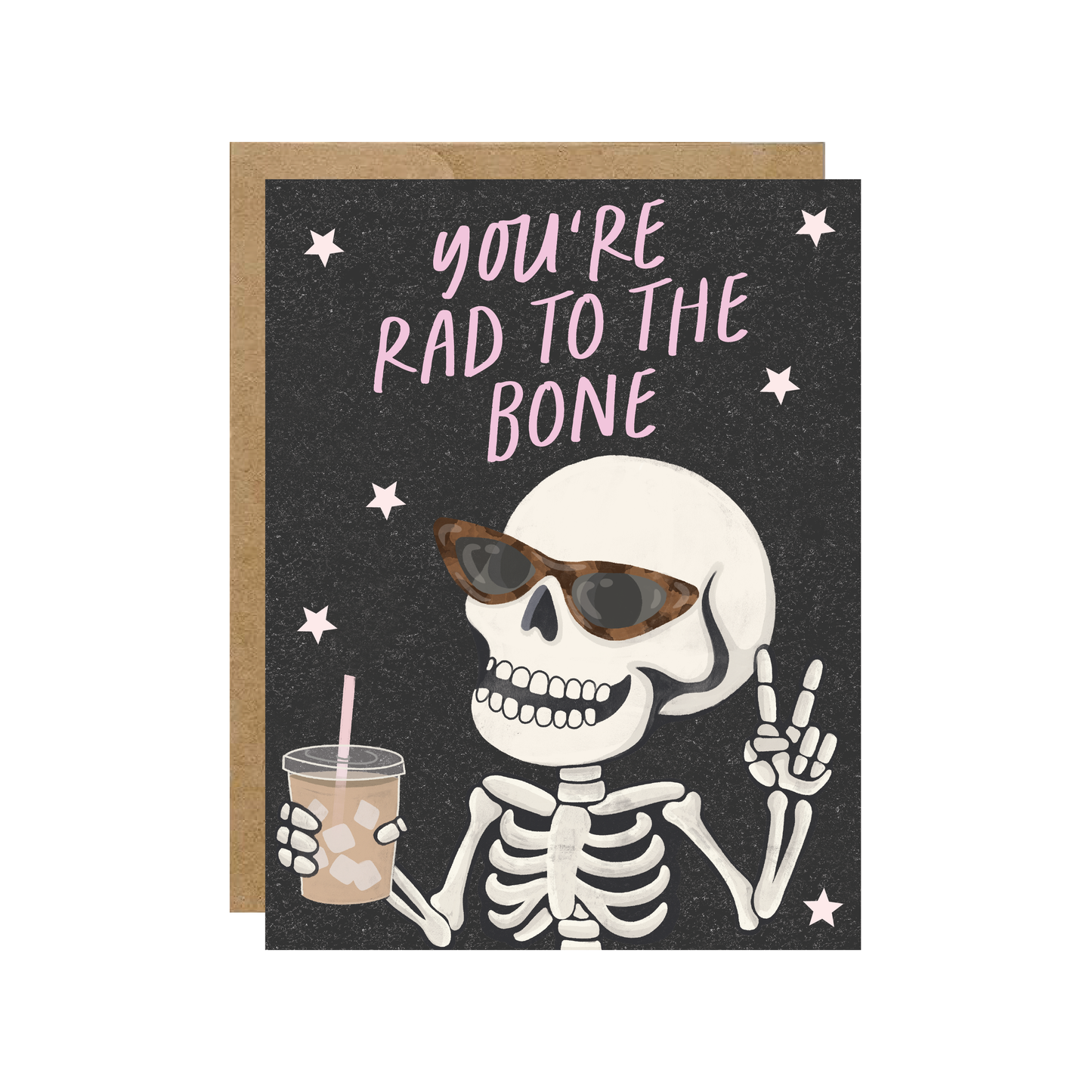 Simple Whimsy - Rad To The Bone Skeleton - Cool Spooky Coffee Card