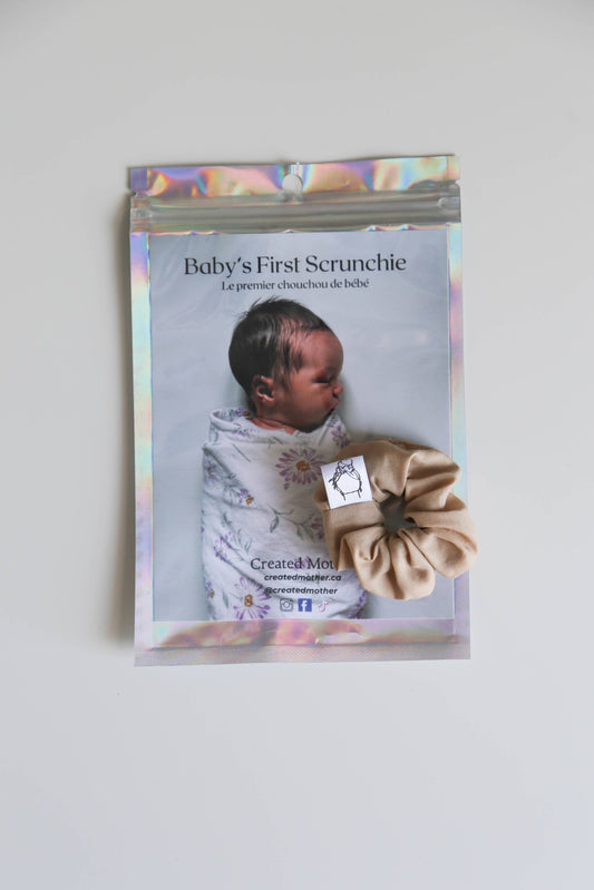 Created Mother - Baby’s First Scrunchie: Light Taupe
