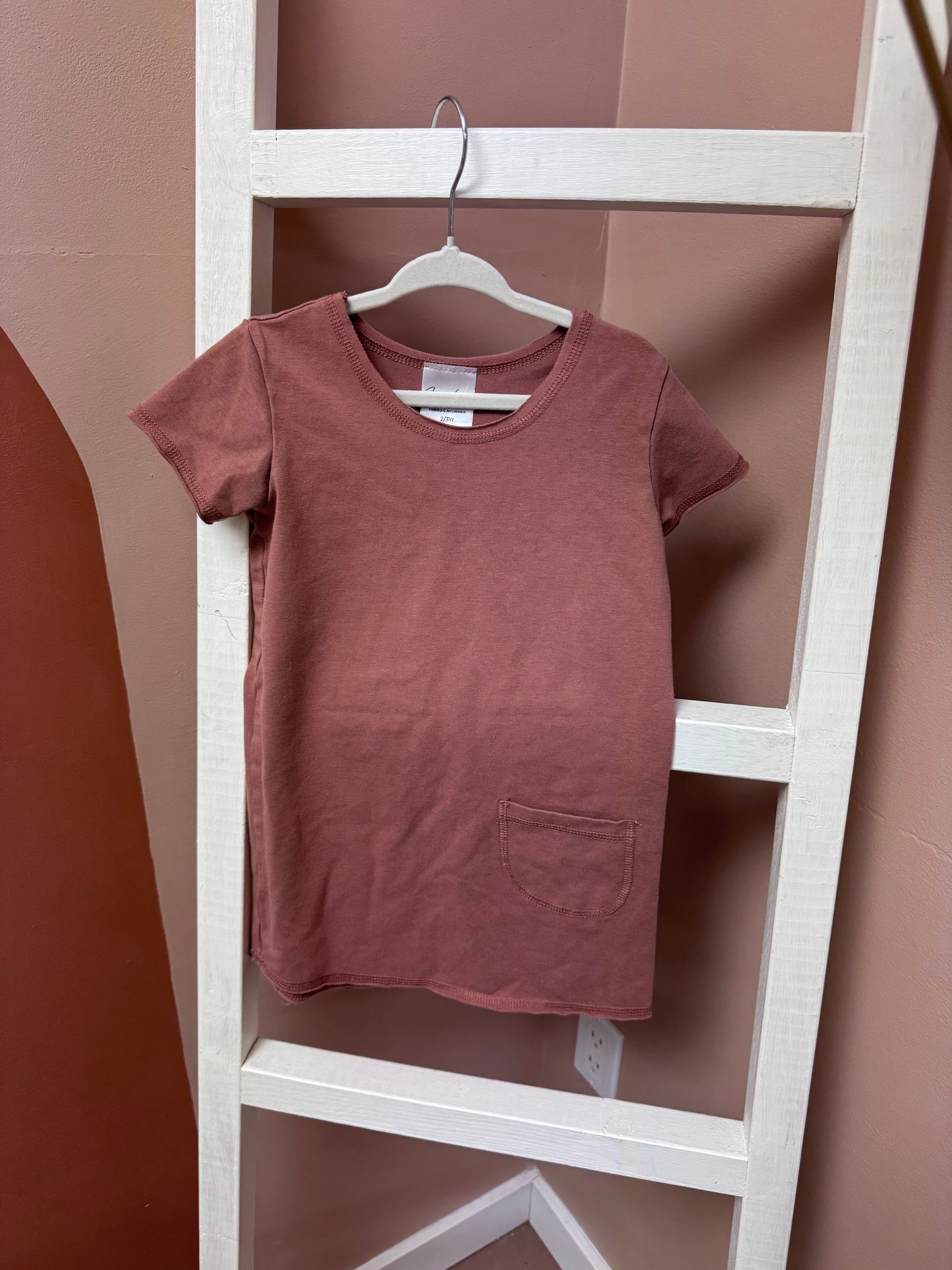 Jax + Lennon T-Shirt Dress Dusty Rose - Size 2/3Yrs