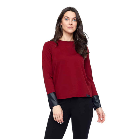 ILTM Tallulah Pleather Cuff Top Cabernet - Victoria's Attic