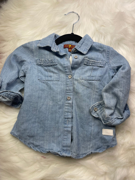 7 For All Mankind Denim Top 18m