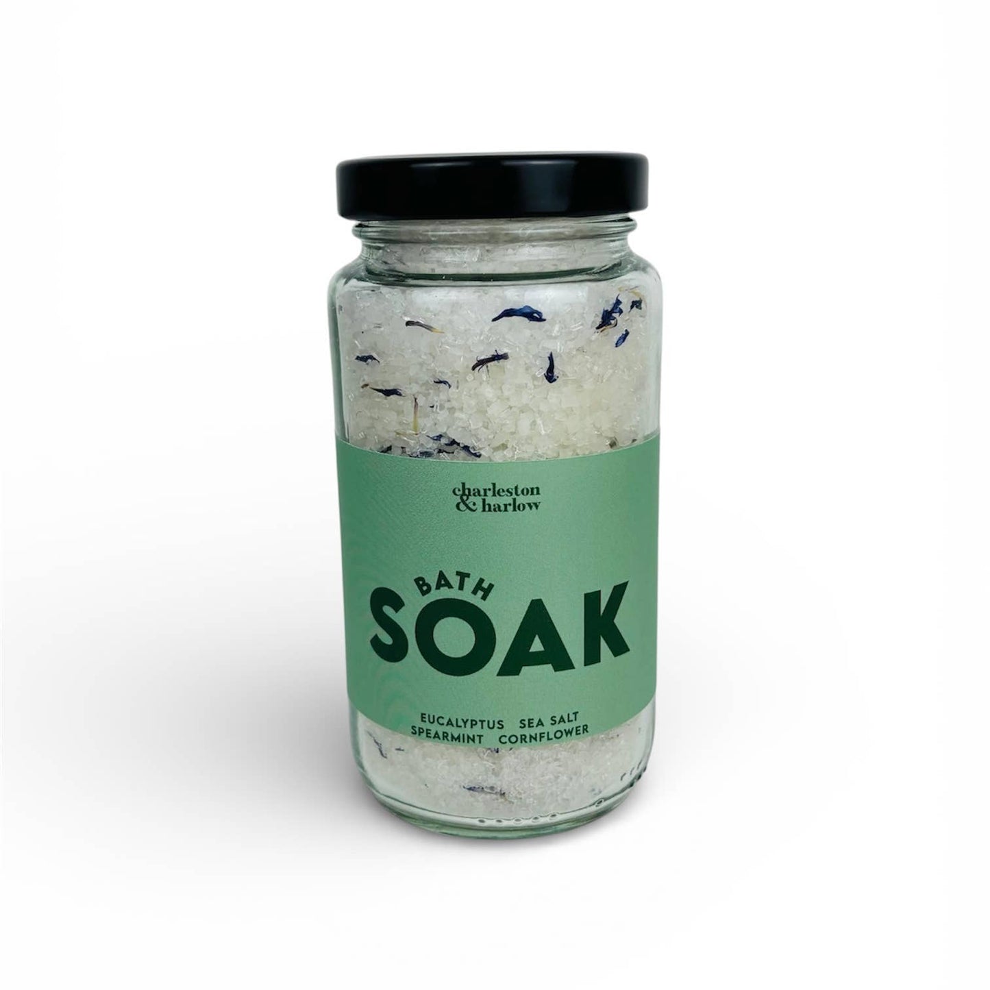Charleston & Harlow Candle Co. - Bath Salt Soak - Eucalyptus +Spearmint : 8 oz