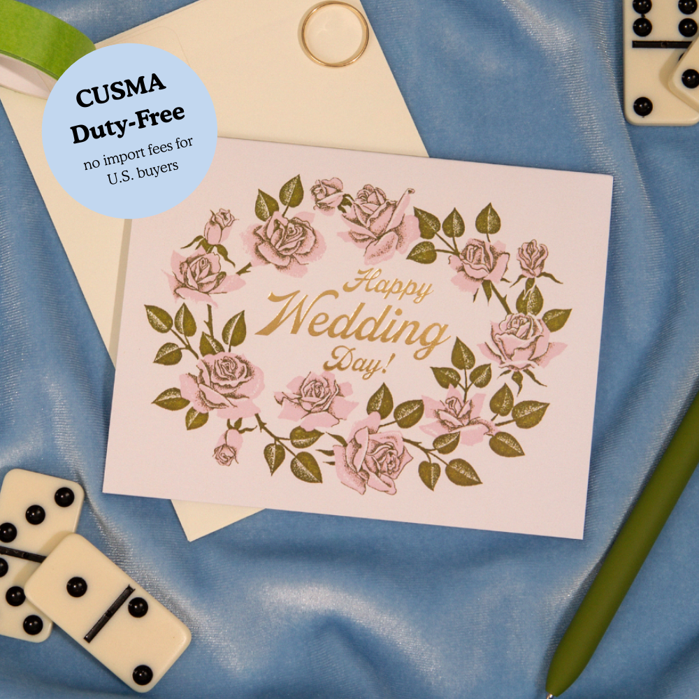 Lucky Goods Paper - Happy Wedding Day Florals – Foil Wedding Card