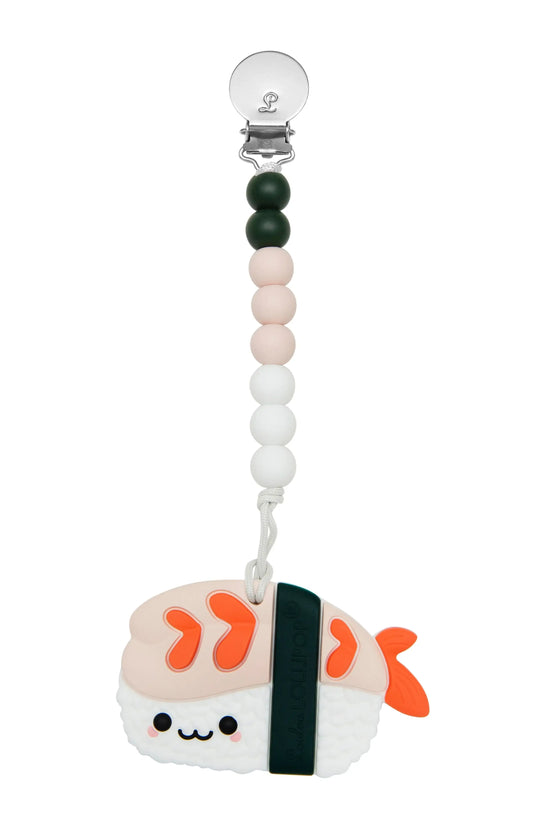 Loulou Lollipop - Pacifier Clip Teether Set: Ebi Shrimp