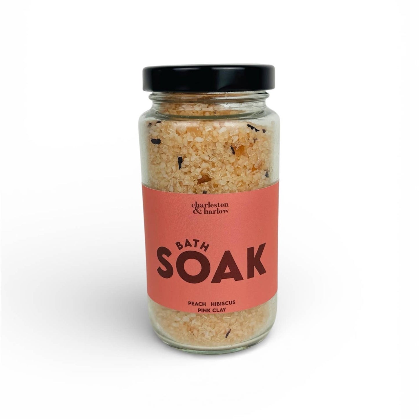 Charleston & Harlow Candle Co. - Bath Salt Soak - Peach + Hibiscus + Pink Clay: 8 oz