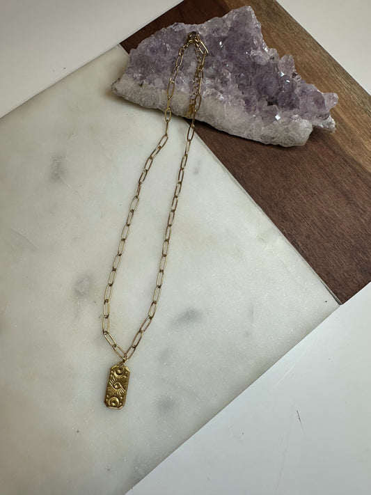 Evil Eye Tarot Card Necklace