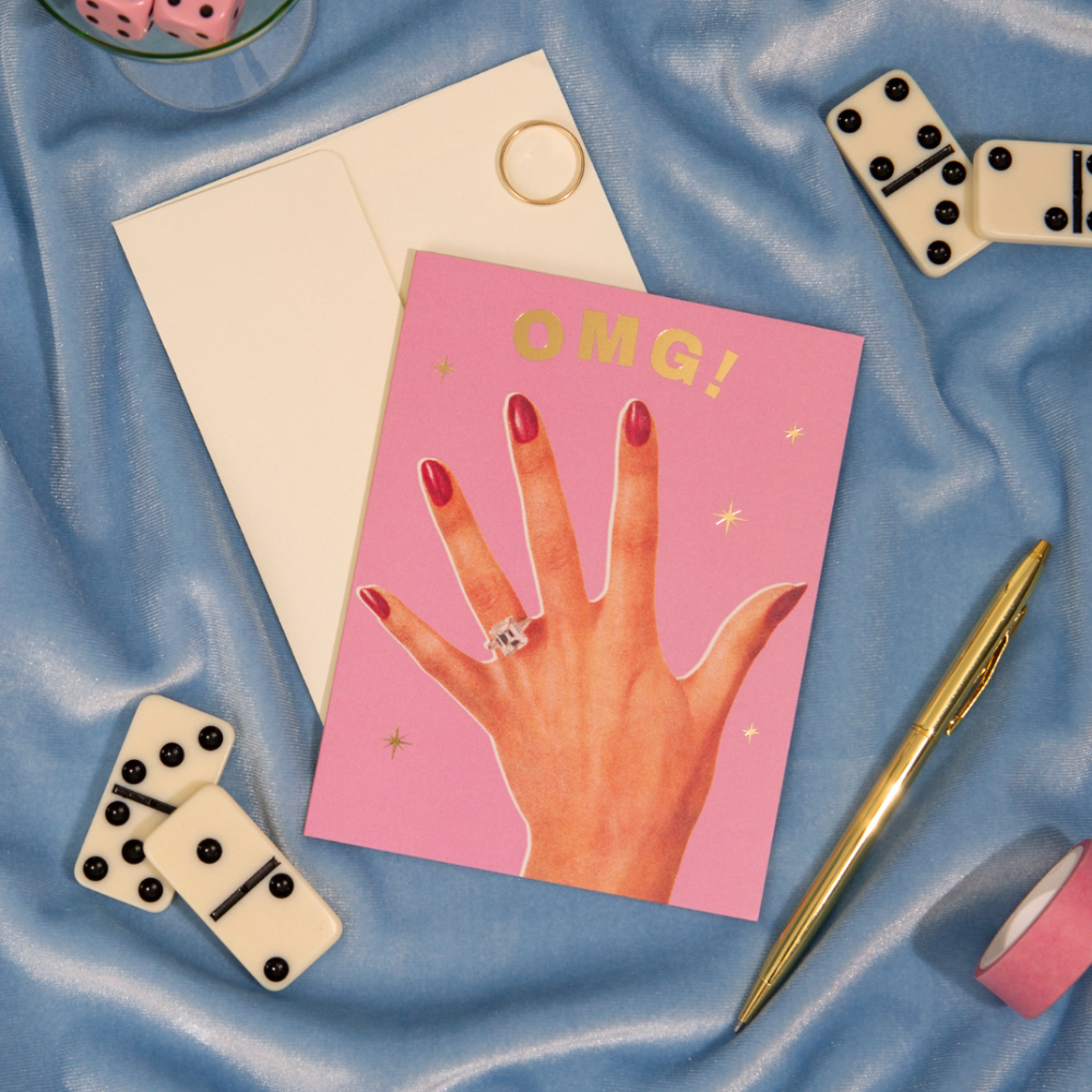 Lucky Goods Paper - OMG! Engaged Ring – Foil Engagement ✿ Celebration Card