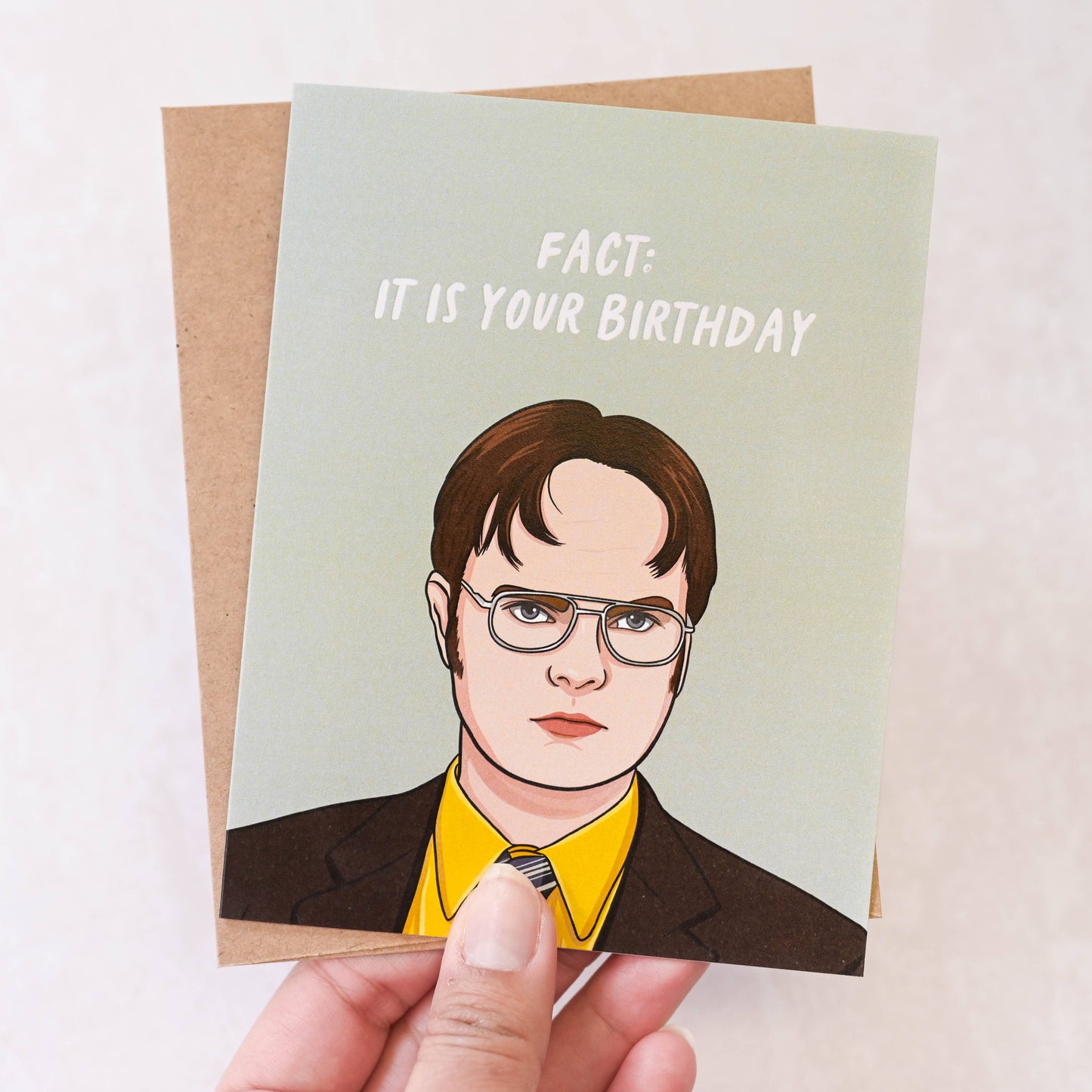 Simple Whimsy - Dwight 'Fact: It Is Your Birthday' - Pop Culture Birthday Card