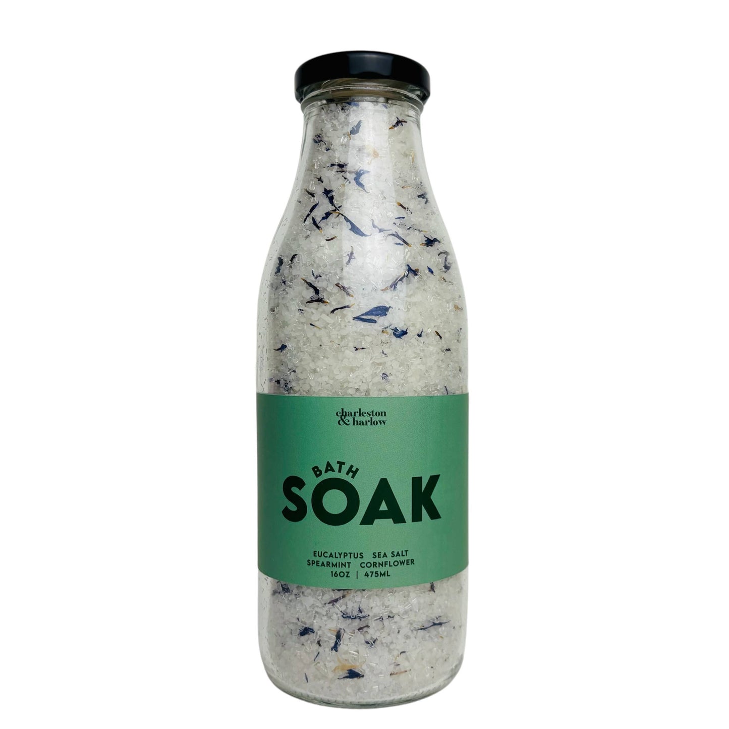 Charleston & Harlow Candle Co. - Bath Salt Soak - Eucalyptus +Spearmint : 8 oz