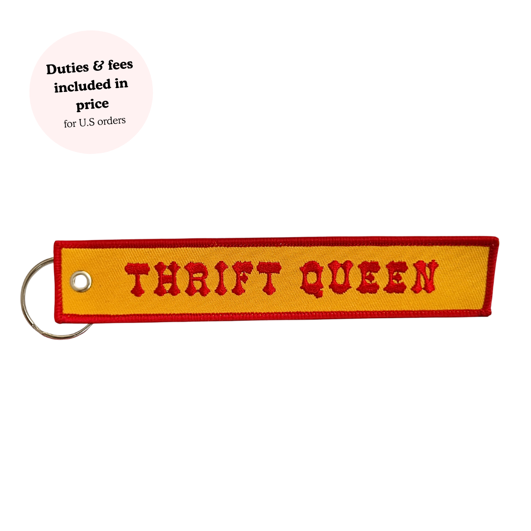 Lucky Goods Paper - Thrift Queen Embroidered Keychain