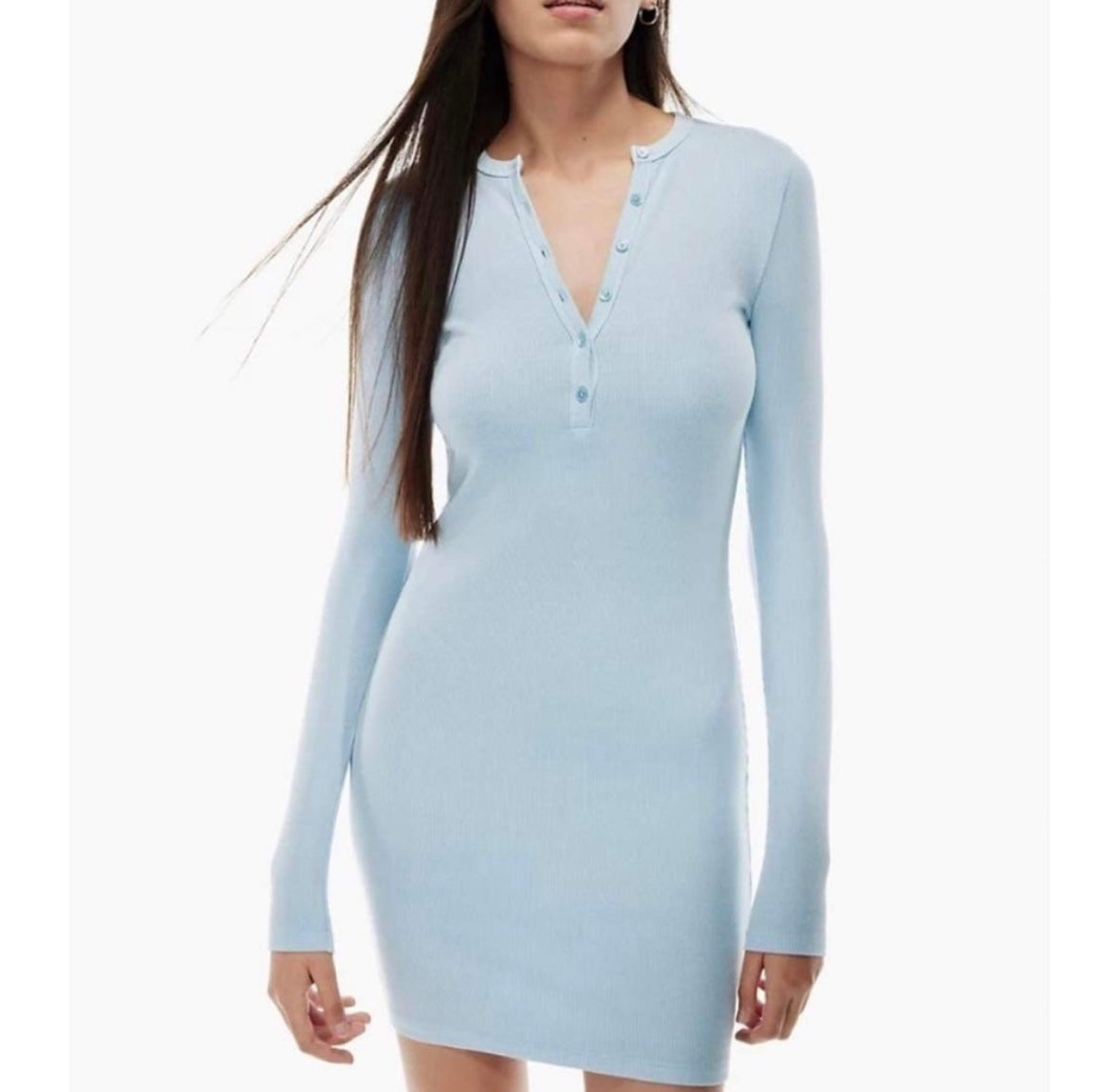 Aritzia/Wilfred Long Sleeve Ribbed Dress Sz L