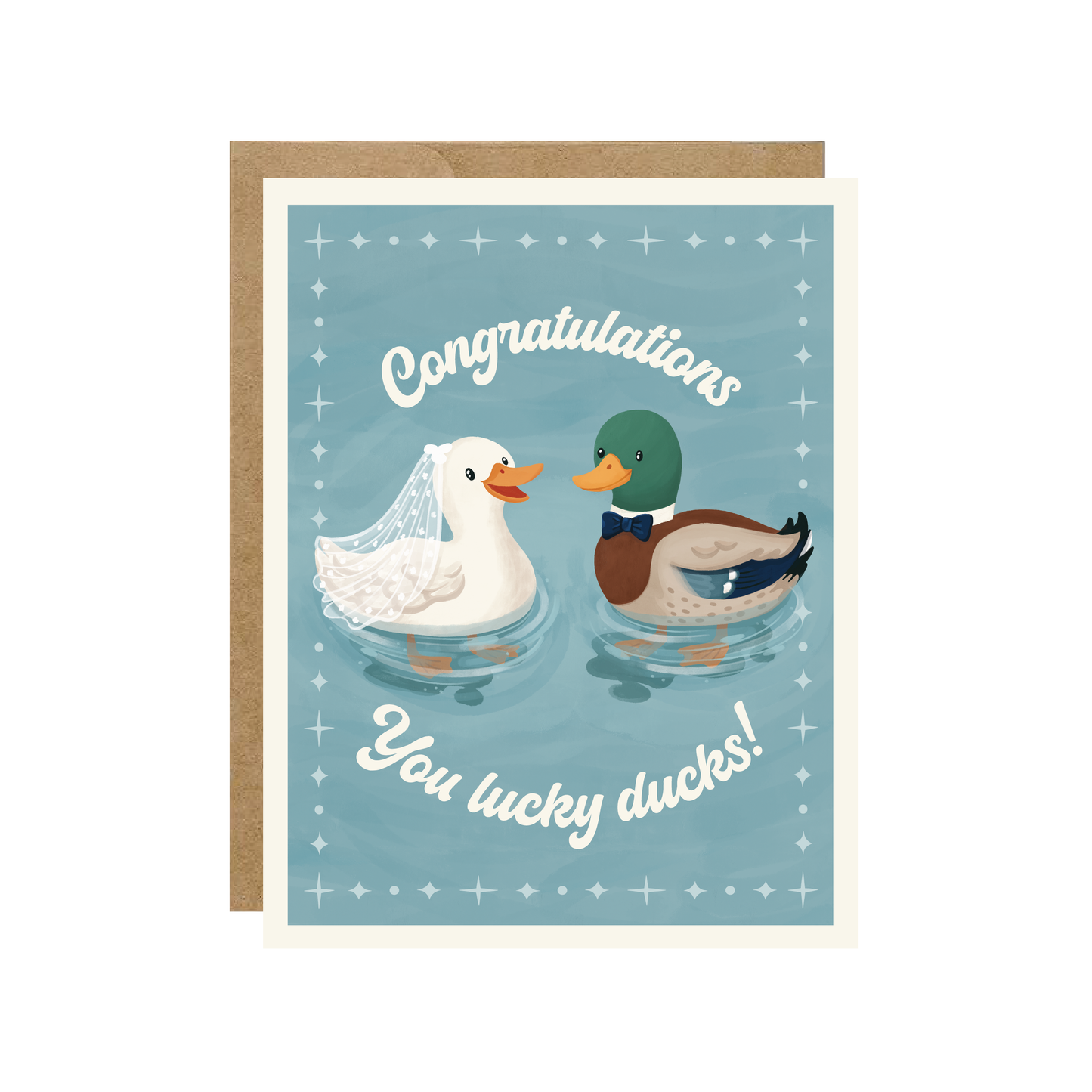 Simple Whimsy - Congrats You Lucky Ducks - Wedding Engagement Card