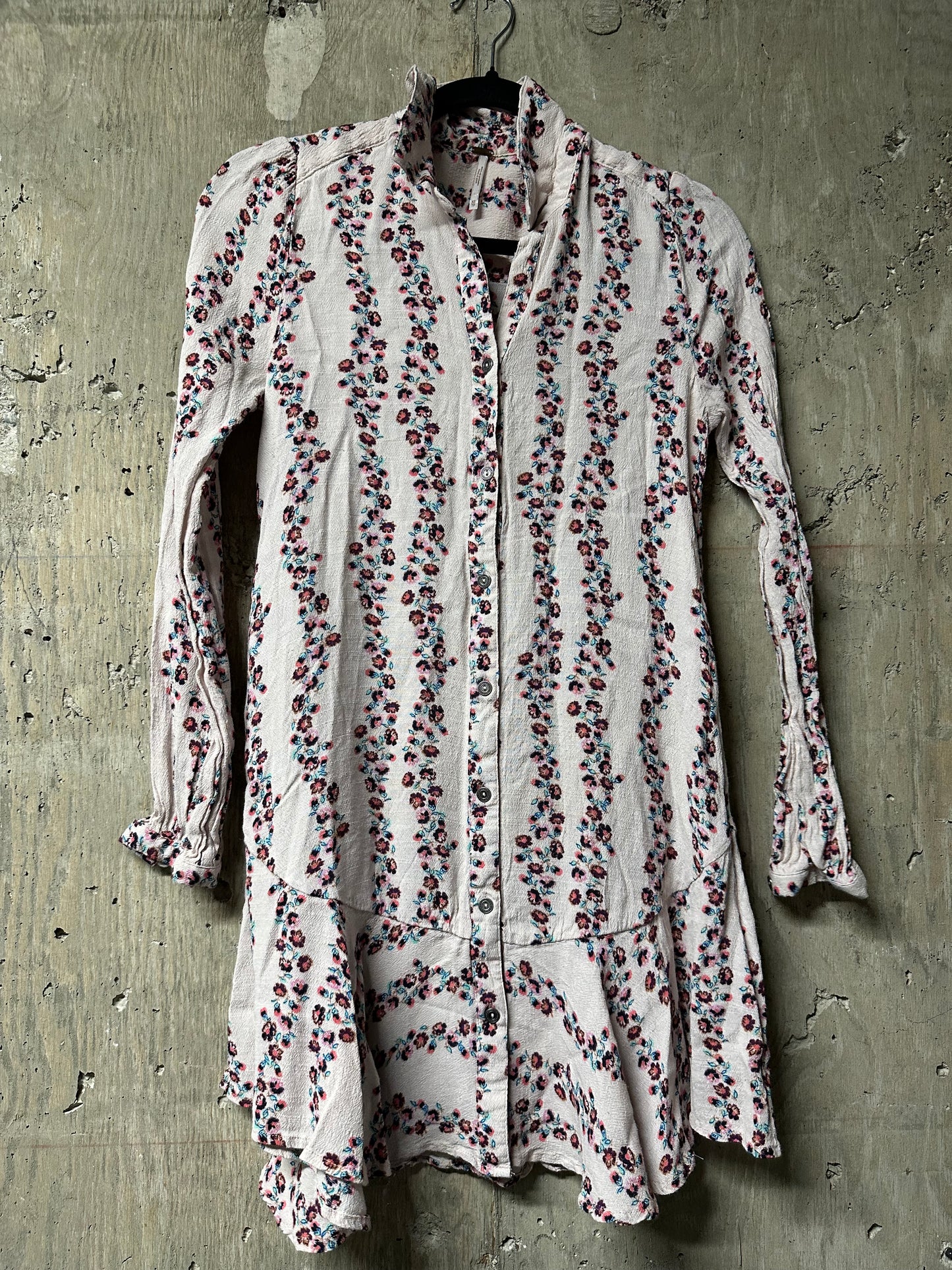 Free People Floral Button Down Dress Sz XS