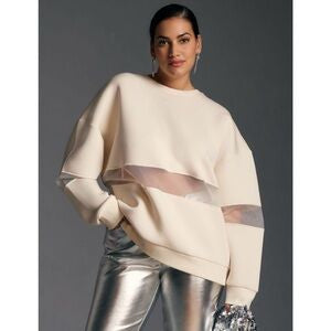 Anthropologie Mesh Sweatshirt Sz L