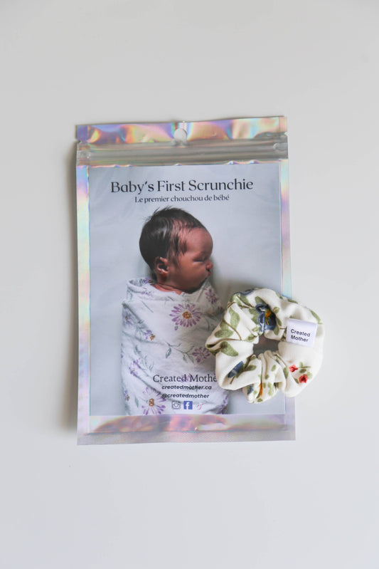 Created Mother - Baby’s First Scrunchie: Cream Floral