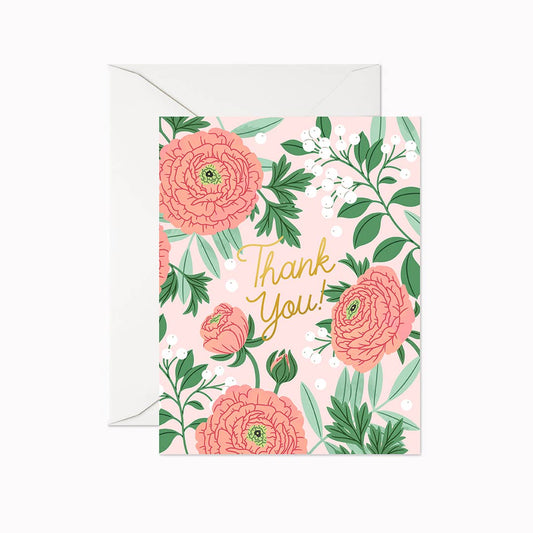 Linden Paper Co. - Thank you Ranunculus | Greeting Card