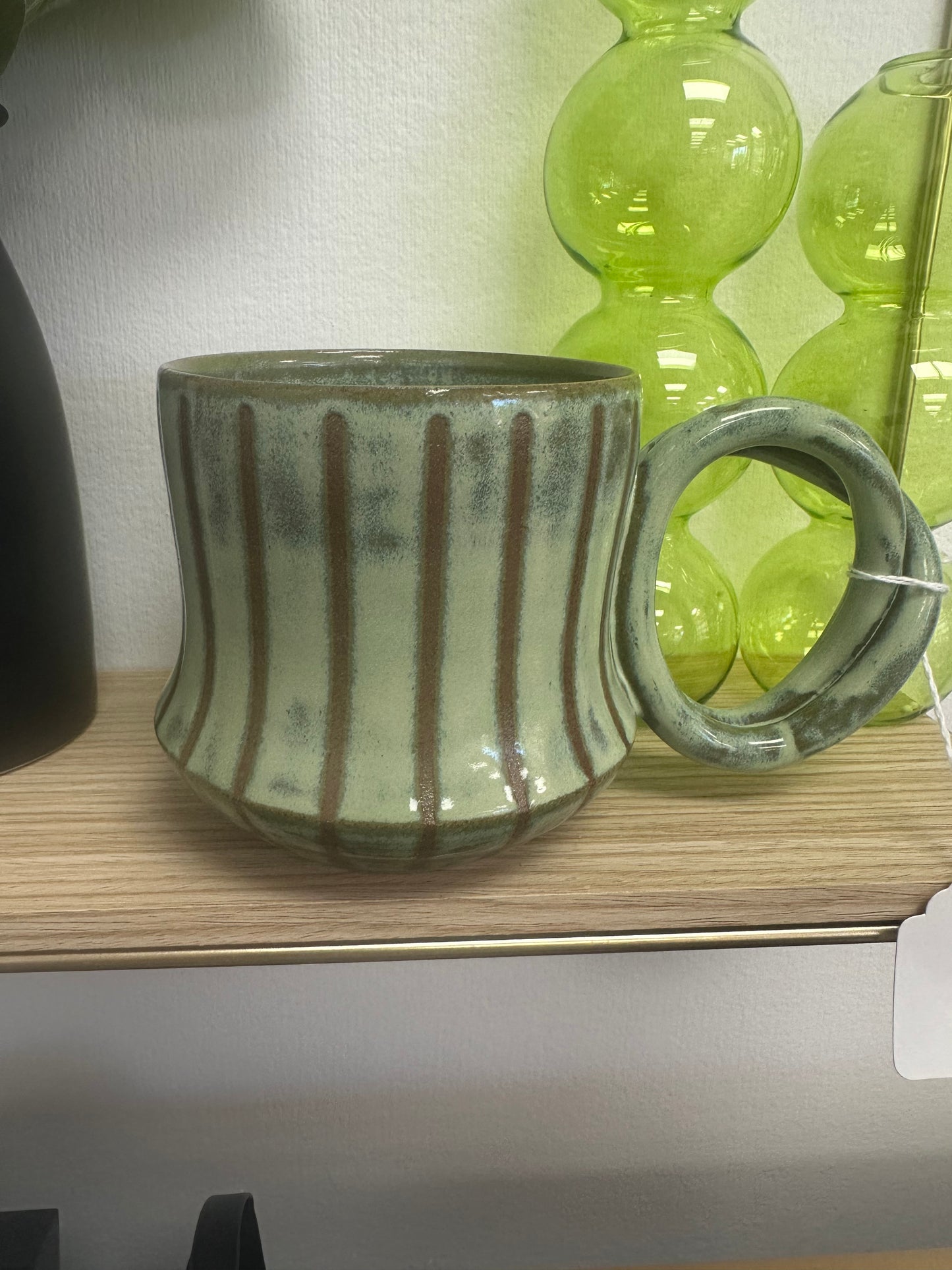 MERC Pottery Mug - Green Groovy Rhythm 14oz
